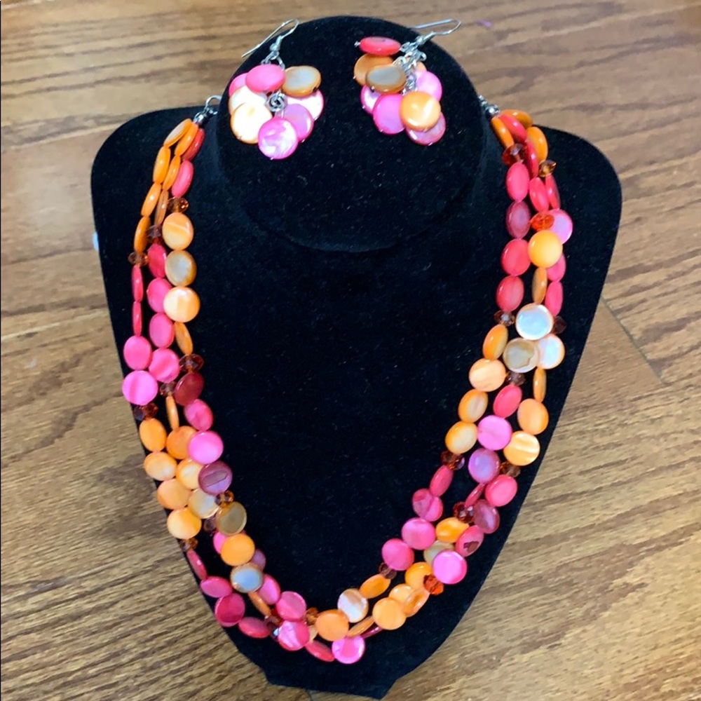 Pretty summery necklace and earring set
